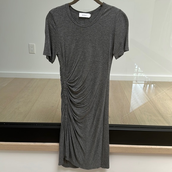 A.L.C sally grey ruched jersey dress - Picture 5 of 8